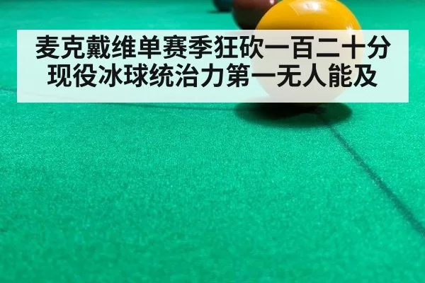 麦克戴维单赛季狂砍一百二十分现役冰球统治力第一无人能及